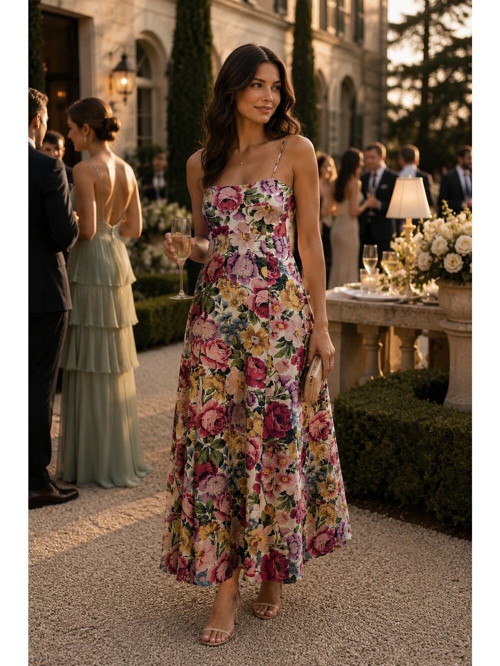Faithfull The Brand —  Eugenie Midi Dress Colette Floral Multi, NWT, Size 4